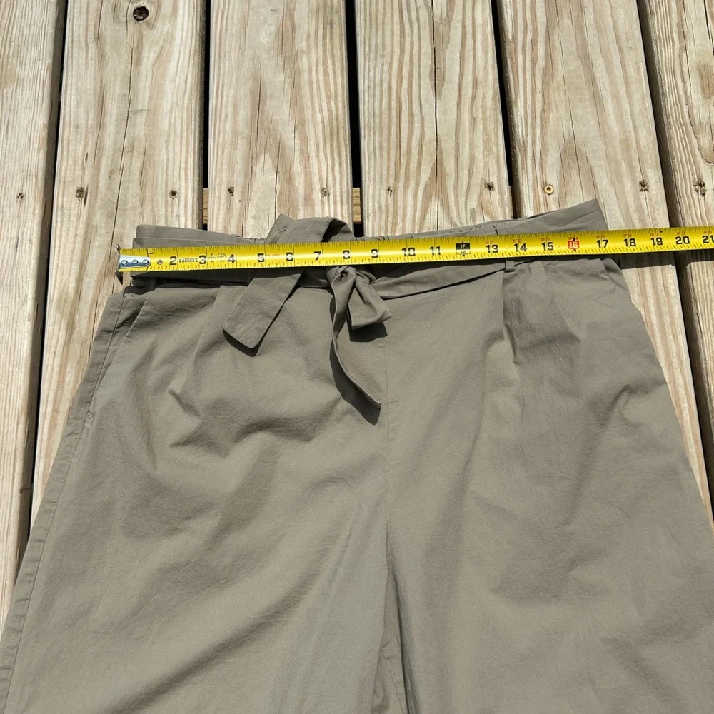 J.Crew  Women's Cotton‎ Blend Pull-On Ankle Pants 14 Tan Wide Leg - Picture 6 of 14